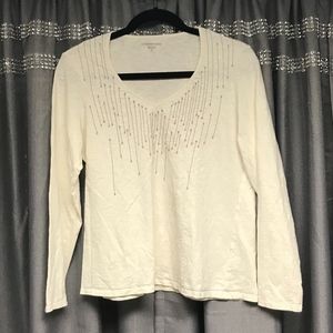 Coldwater Creek Embroidered Long Sleeve Top